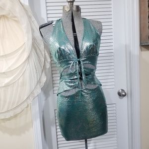 Sexy Teal and Silver Dress